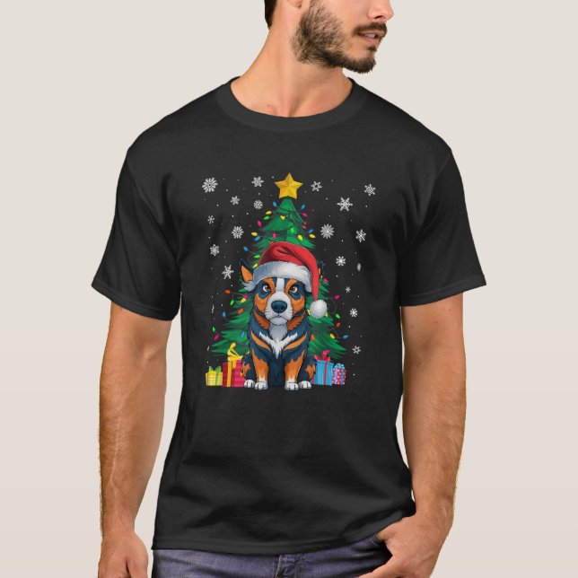 Ugly Sweater Xmas Tree Light Australian Cattle Dog (Front)