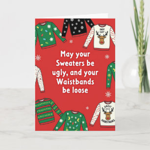 Ugly Sweaters Loose Waistbands Funny Christmas Card