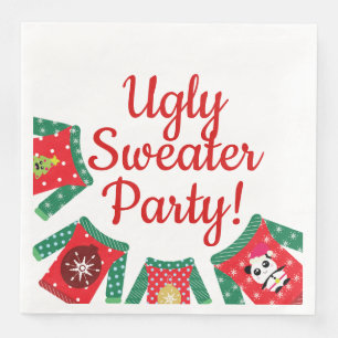 Ugly Tacky Sweater Christmas Kawaii Party Napkins
