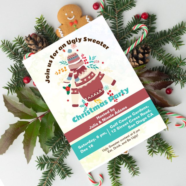 Ugly Winter Sweater Christmas Party Invitation (Creator Uploaded)