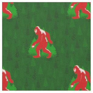 ugly xmas bigfoot yeti christmas trees fabric