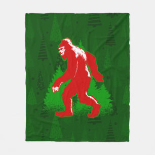 ugly xmas bigfoot yeti christmas trees fleece blanket