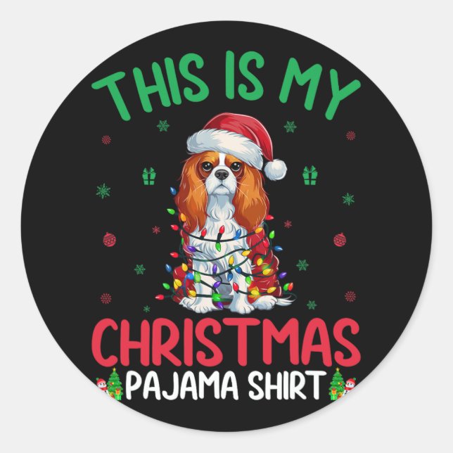Ugly Xmas Cavalier King Charles Spaniel Dog Christ Classic Round Sticker (Front)