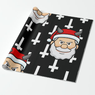 ugly xmas evil santa claus wrapping paper