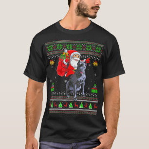Ugly Xmas Funny Santa Claus Riding Cane Corso Chri T-Shirt