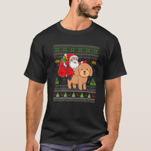 Ugly Xmas Funny Santa Claus Riding Toy Poodle Chri T-Shirt