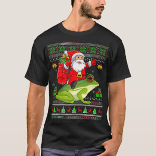Ugly Xmas Funny Santa Claus Riding Tree Frog Chris T-Shirt