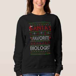 Ugly Xmas Lighting Santa S Favourite Biologist Chr Sweatshirt