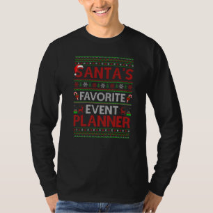 Ugly Xmas Lighting Santa S Favourite Event Planner T-Shirt