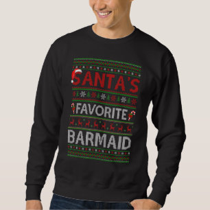 Ugly Xmas Lighting Santa's Favourite Barmaid Chris Sweatshirt