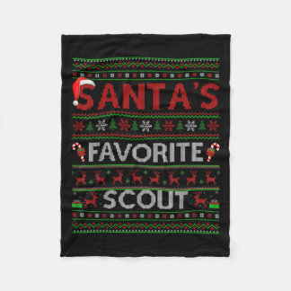 Ugly Xmas Lighting Santas Favourite Scout Christma Fleece Blanket