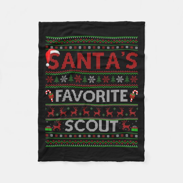 Ugly Xmas Lighting Santas Favourite Scout Christma Fleece Blanket (Front)