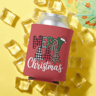 Ugly Xmas Merry and Bright Christmas Tree Santa  Can Cooler