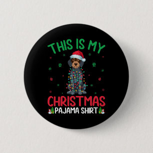 Ugly Xmas Santa German Wirehaired Pointer Dog Chri 2 Inch Round Button