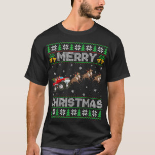 Ugly Xmas Santa Ride Raindeer Monster Truck Merry T-Shirt