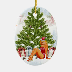 ugly xmas sweater pin up ceramic ornament
