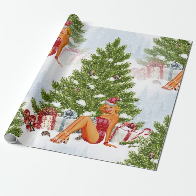 ugly xmas sweater pin up wrapping paper (Unrolled)