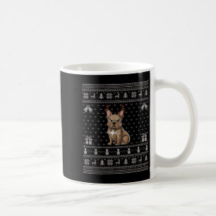 Ugly Xmas Sweater Style Frenchie Dog Reindeer Chri Coffee Mug
