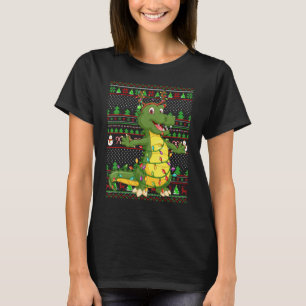 Ugly Xmas Sweater Style Lighting Alligator Christm