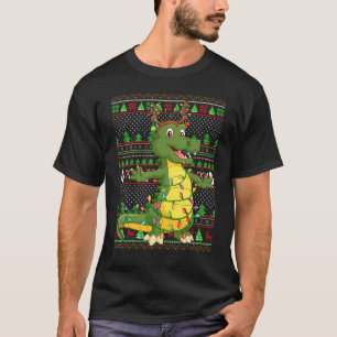 Ugly Xmas Sweater Style Lighting Alligator Christm
