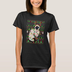 Ugly Xmas Sweater Style Lighting Balinese Cat Chri