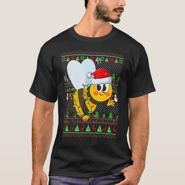 Ugly Xmas Sweater Style Lighting Bee Christmas (Front)