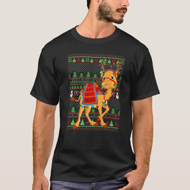 Ugly Xmas Sweater Style Lighting Camel Christmas   (Front)