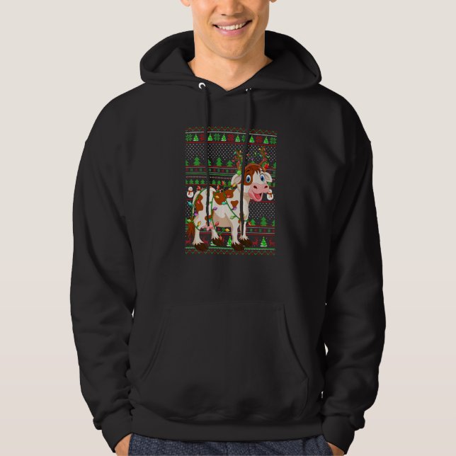 Ugly Xmas Sweater Style Lighting Cattle Christmas  (Front)