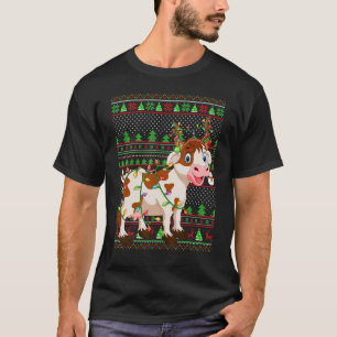 Ugly Xmas Sweater Style Lighting Cattle Christmas
