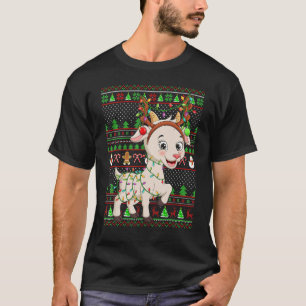 Ugly Xmas Sweater Style Lighting Goat Christmas