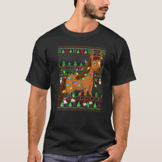 Ugly Xmas Sweater Style Lighting Horse Christmas