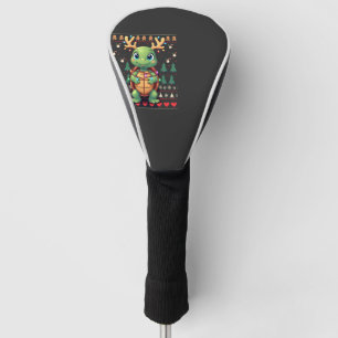Ugly Xmas Sweater Style Lighting Turtle Christmas  Golf Head Cover