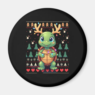 Ugly Xmas Sweater Style Lighting Turtle Christmas  Magnet