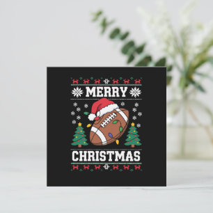 Ugly Xmas Sweater Style Santa American Football Invitation