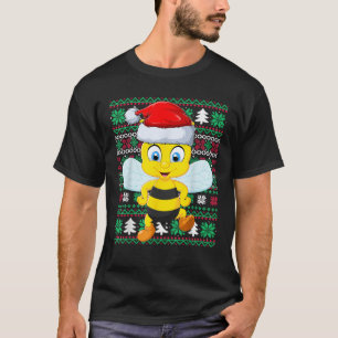 Ugly Xmas Sweater Style Santa Hat Funny Bumble Bee