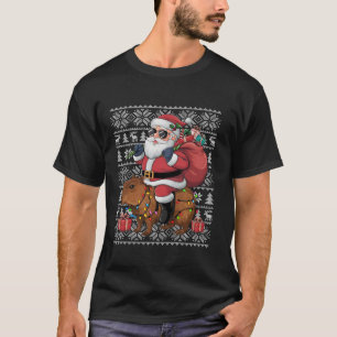 Ugly Xmas Sweater Style Santa Riding Capybara Chri