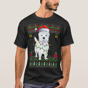 Ugly Xmas Sweater Style Santa Westie Dog Christmas