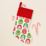 Ugly Xmas Sweaters Polar Bear Snowman Rudolf Red Christmas Stocking<br><div class="desc">Show off your ugly sweater style with this fun cool stocking. Create a beautiful Christmas gift for everyone you love. This design features an adorable ugly Christmas sweater pattern with polar bears, Rudolf the Red-Nosed Reindeer, and funny snowmen in red, green and white. There are coordinated gift bags, wrapping paper,...</div>