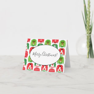 Ugly Xmas Sweaters Polar Bear Snowman Rudolf Red Note Card