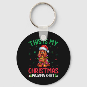 Ugly Xmas Tree Lights Santa Er Spaniel Dog Christm Keychain