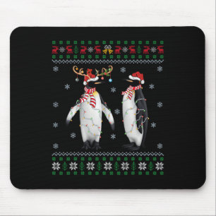 Ugly Xmas Tree Lights Santa Hat Penguin Bird Chris Mouse Pad