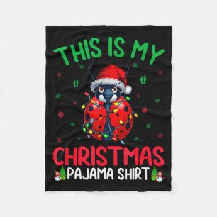 Ugly Xmas Tree Lights Santa Ladybug Christmas Paja Fleece Blanket