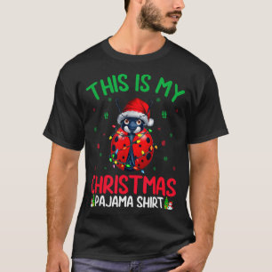 Ugly Xmas Tree Lights Santa Ladybug Christmas Paja T-Shirt