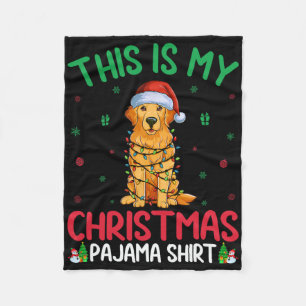 Ugly Xmas Tree Santa Golden Retriever Dog Christma Fleece Blanket