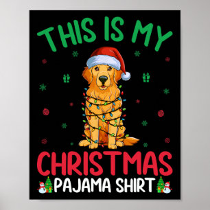 Ugly Xmas Tree Santa Golden Retriever Dog Christma Poster