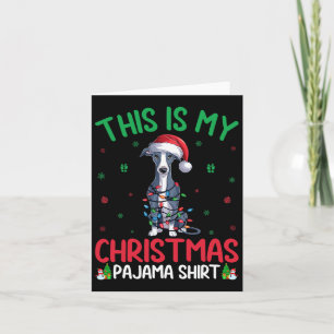 Ugly Xmas Tree Santa Italian Greyhound Dog Christm Card