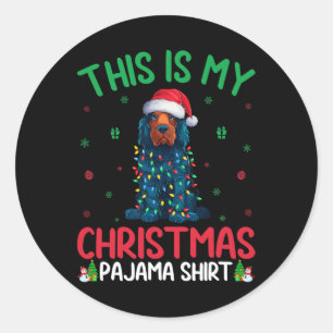 Ugly Xmas Tree Santa Portuguese Water Dog Christma Classic Round Sticker