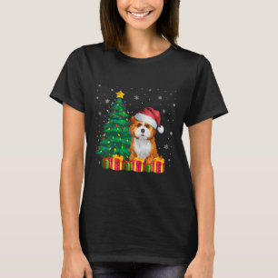 Ugly Zuchon Santa Hat Christmas Lights Dog Lover X T-Shirt