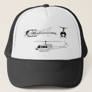 UH1 Huey Blueprint (Iriquois) Trucker Hat
