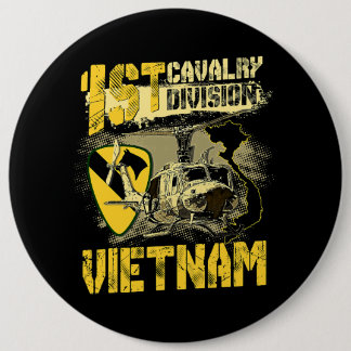 Uh1 Huey Helicopter 1st Cavalry Division Vietnam V 6 Inch Round Button